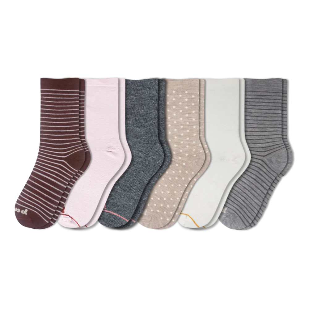 6 Pack - Women's Light-Weight Crew Pacas Socks - Image 7