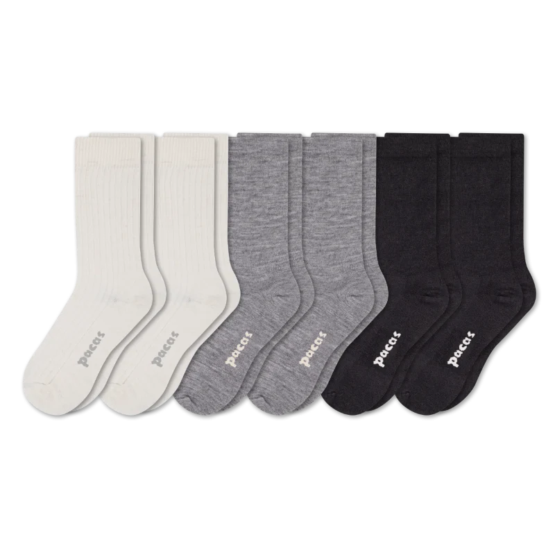 6 Pack - Women's Light-Weight Crew Pacas Socks - Image 77