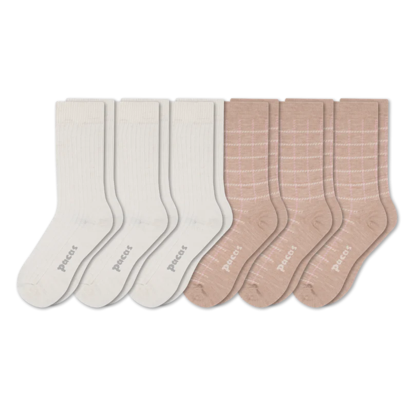 6 Pack - Women's Light-Weight Crew Pacas Socks - Image 78