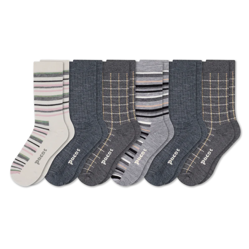 6 Pack - Women's Light-Weight Crew Pacas Socks - Image 81
