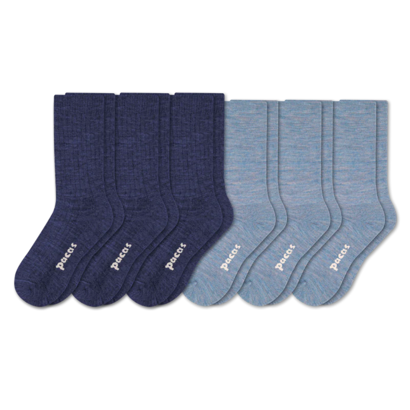 6 Pack - Women's Light-Weight Crew Pacas Socks - Image 83
