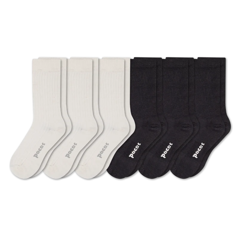 6 Pack - Women's Light-Weight Crew Pacas Socks - Image 90