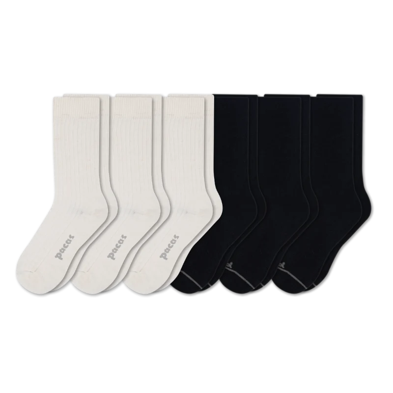 6 Pack - Women's Light-Weight Crew Pacas Socks - Image 95
