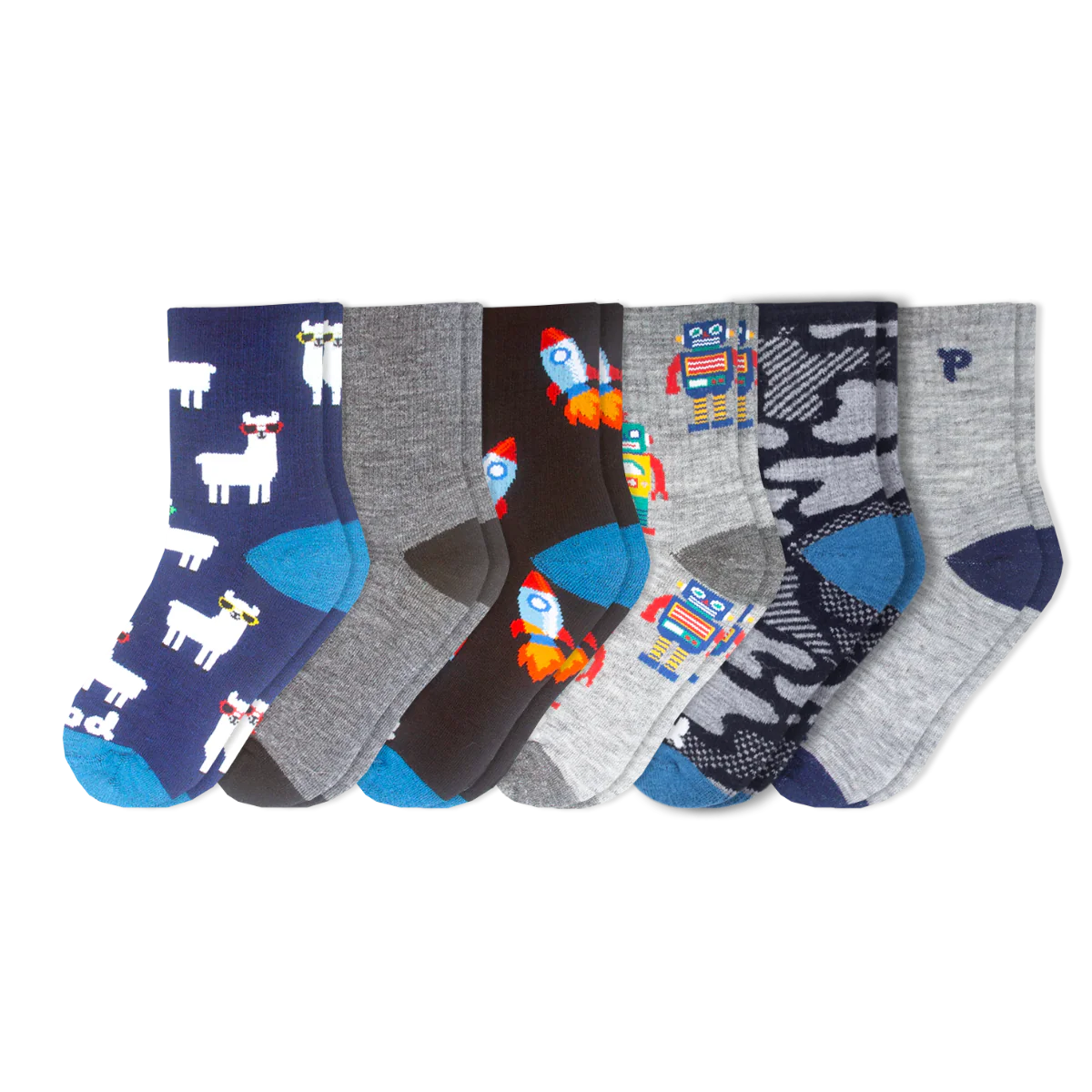 6 Pack - Kids' Crew Pacas Socks - Image 11