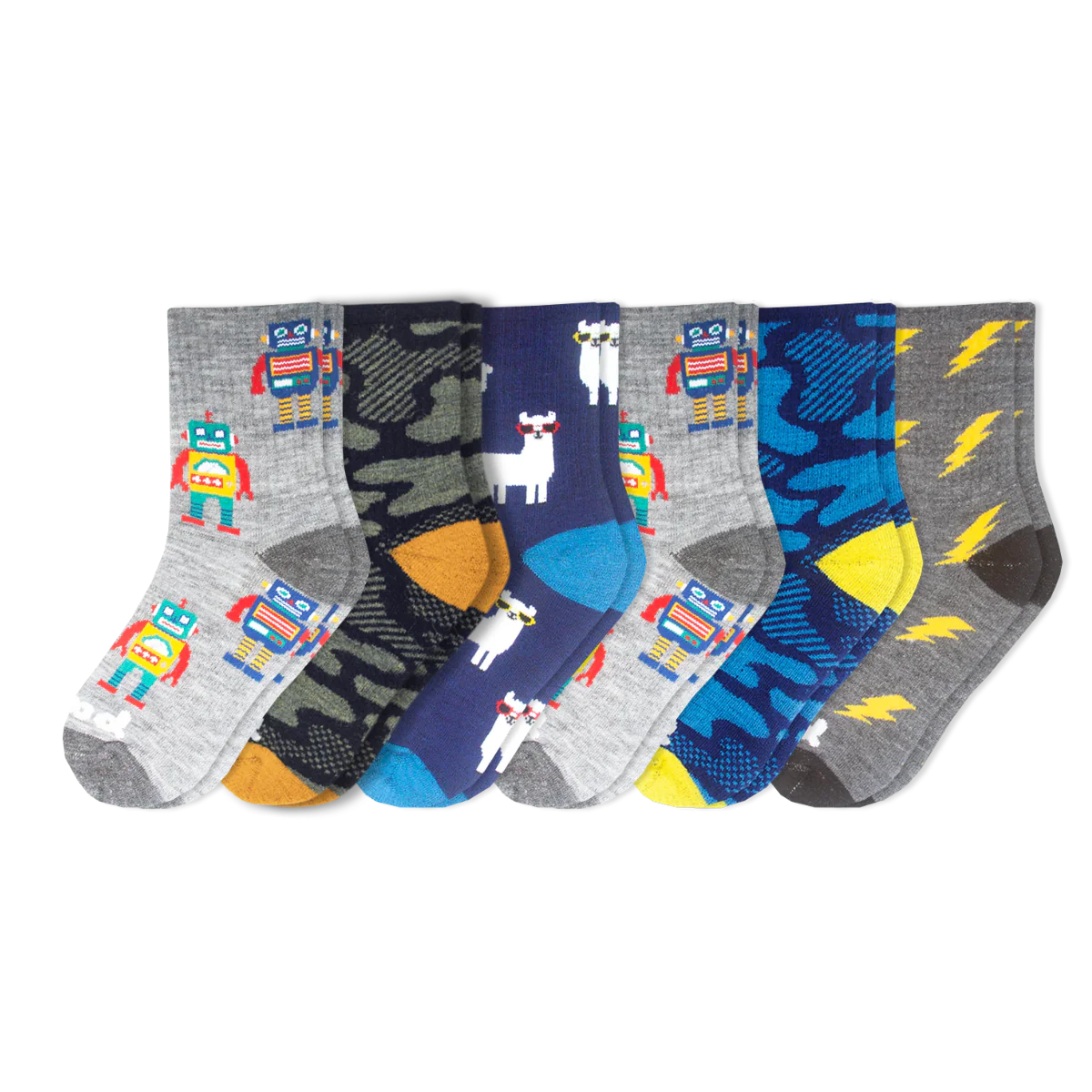 6 Pack - Kids' Crew Pacas Socks - Image 17
