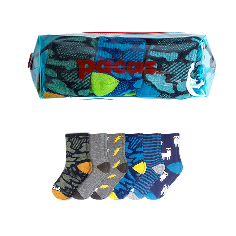 6 Pack - Kids' Crew Pacas Socks - Image 22