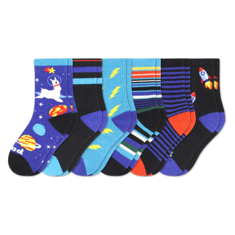 6 Pack - Kids' Crew Pacas Socks - Image 29