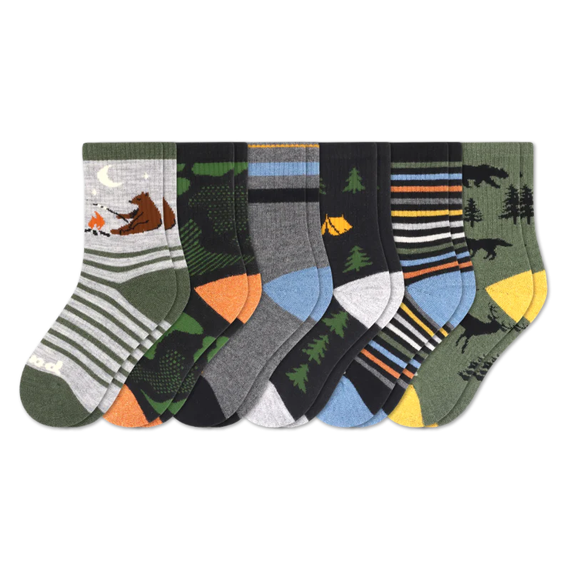 6 Pack - Kids' Crew Pacas Socks - Image 30