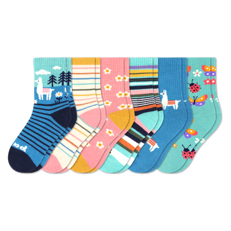 6 Pack - Kids' Crew Pacas Socks - Image 31