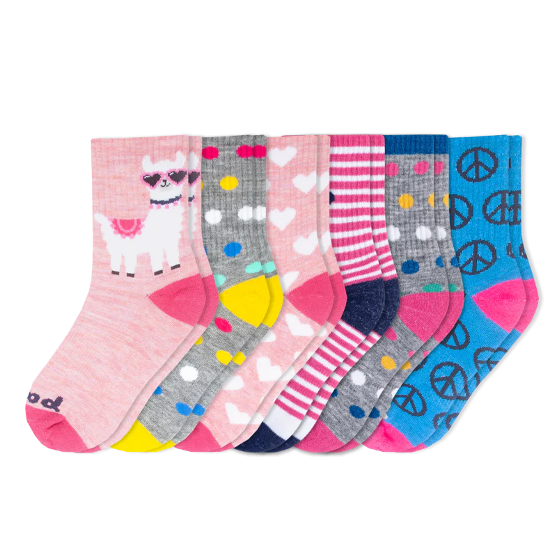 6 Pack - Kids' Crew Pacas Socks - Image 40