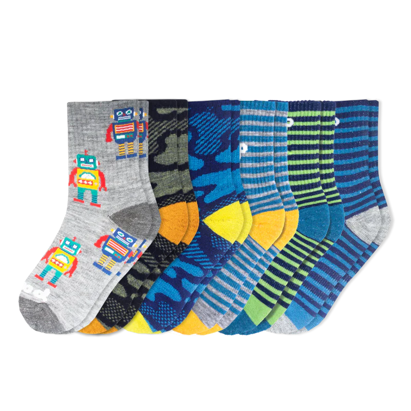 6 Pack - Kids' Crew Pacas Socks - Image 41
