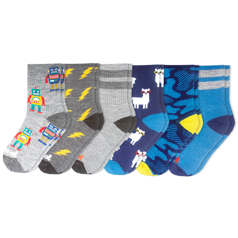 6 Pack - Kids' Crew Pacas Socks - Image 8