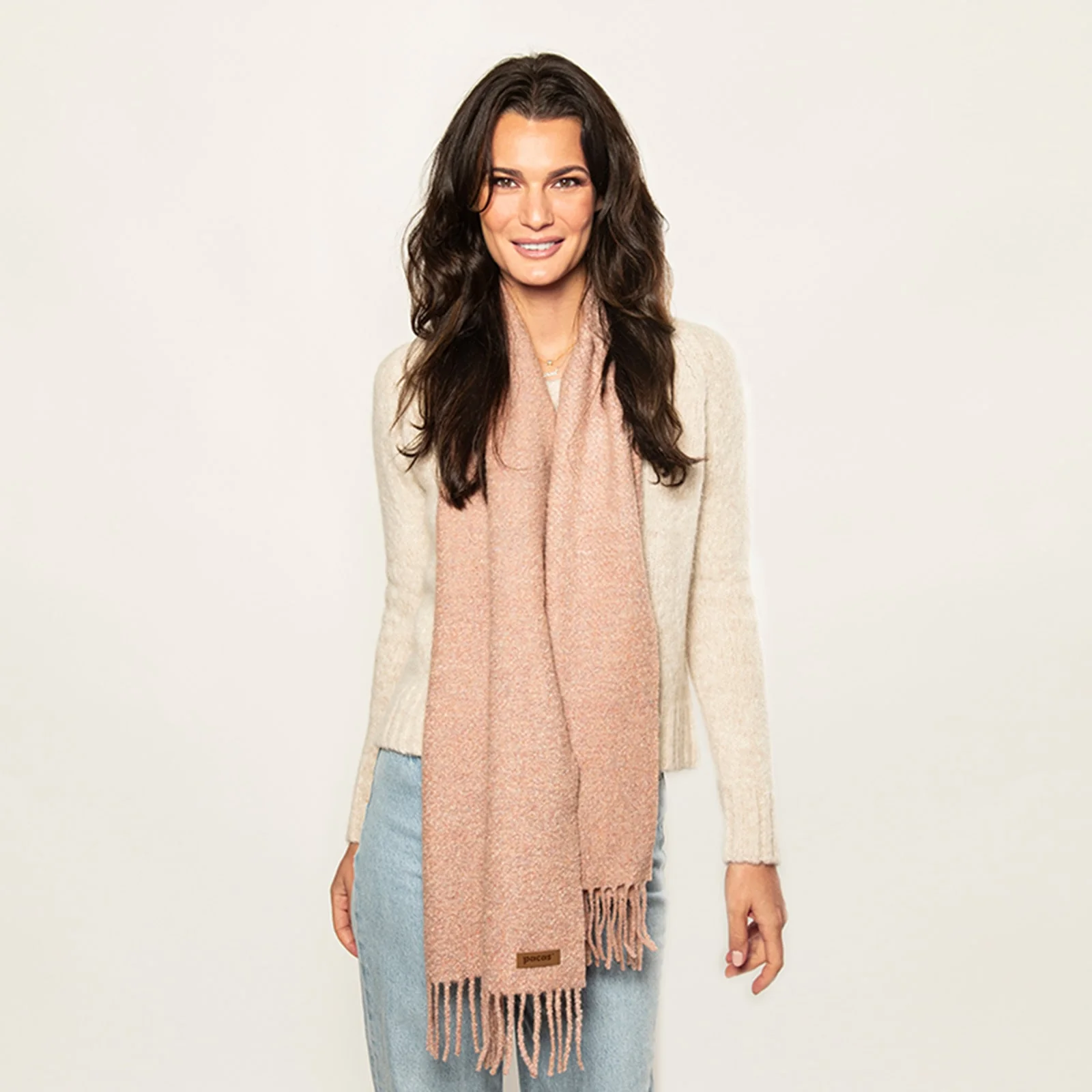 Women's Alpaca & Silk Boucle Scarf - Image 4
