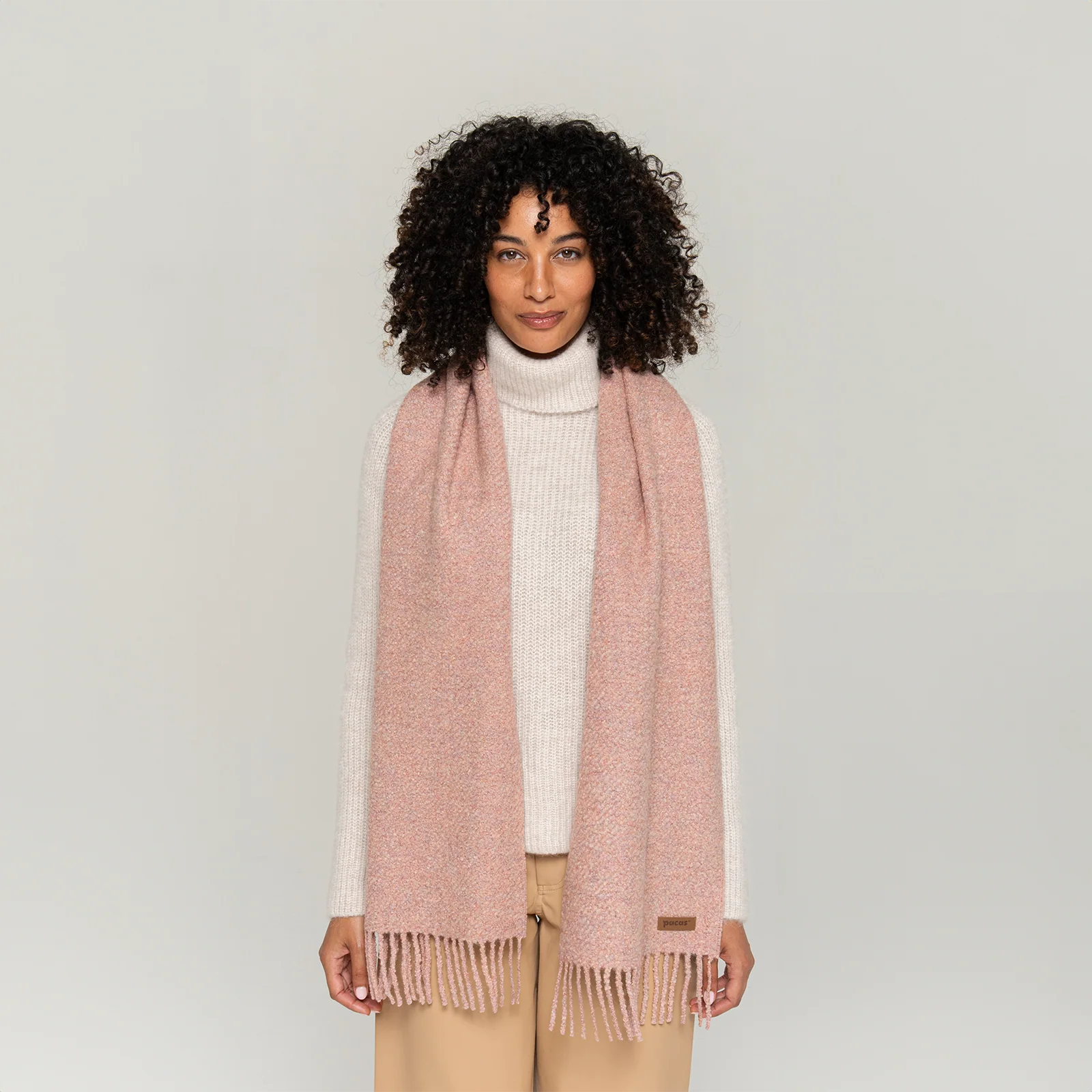 Women's Alpaca & Silk Boucle Scarf - Image 6
