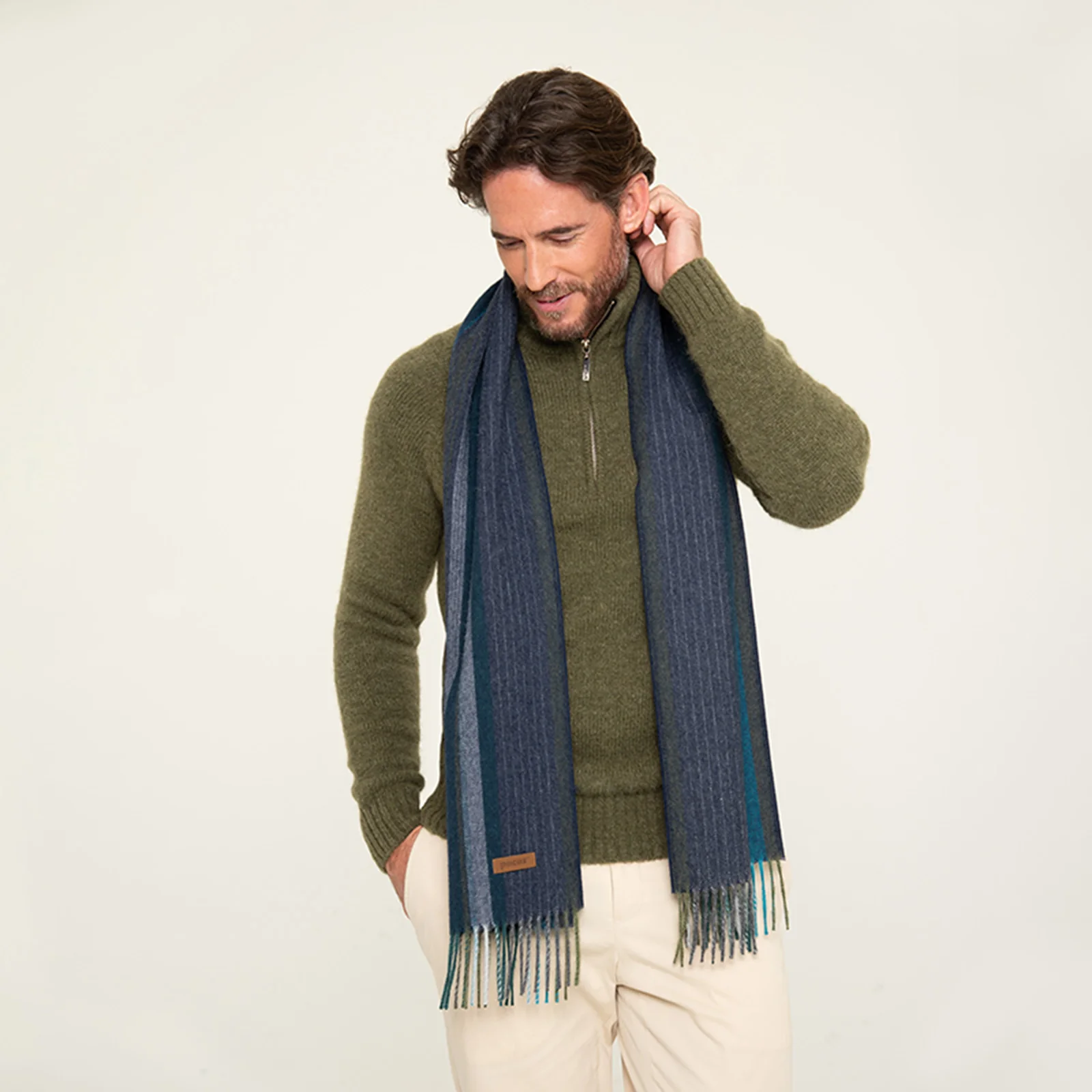 Men's Striped Scarf - Image 5