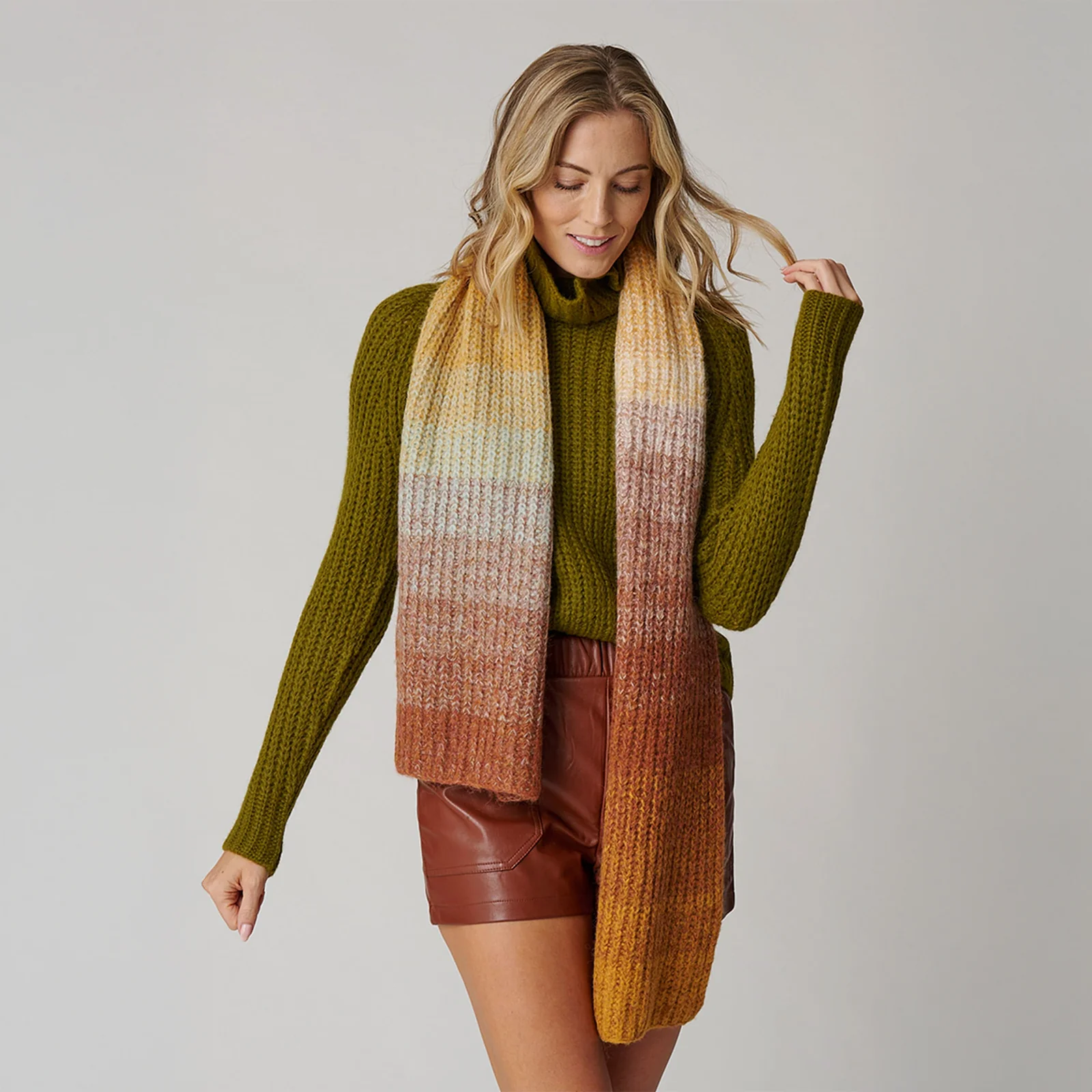Women's Color Block Scarf - Image 14