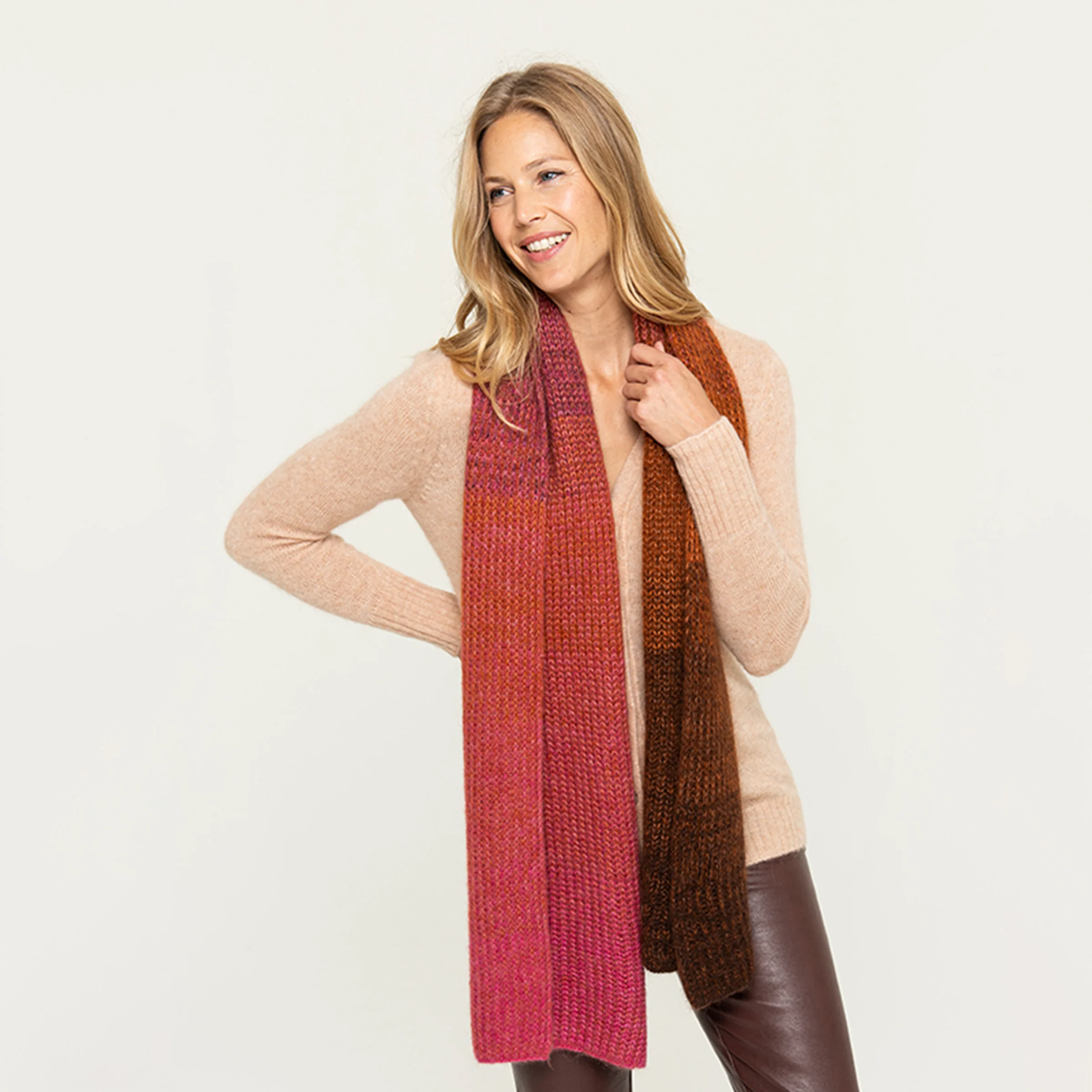 Women's Color Block Scarf - Image 4