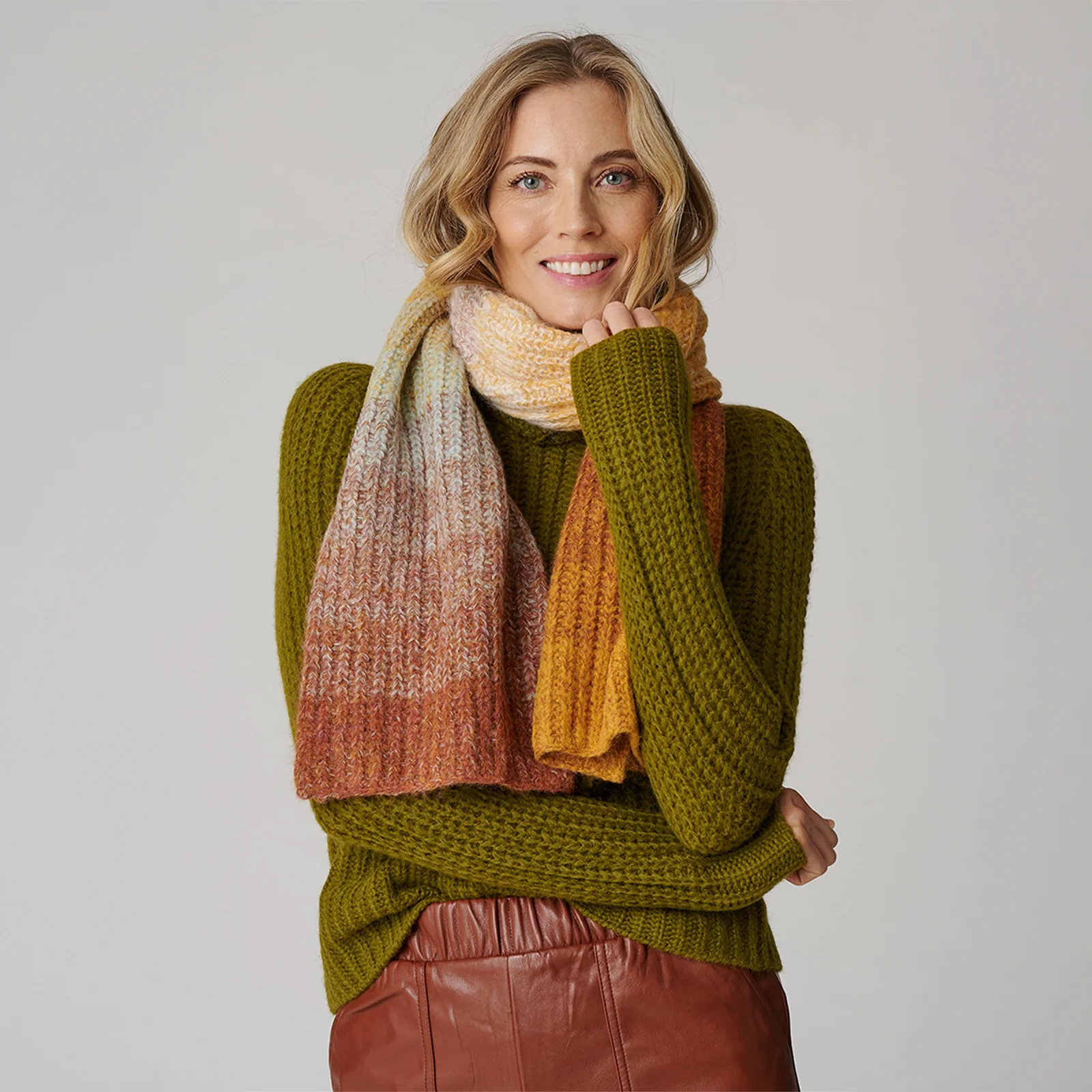 Women's Color Block Scarf - Image 8