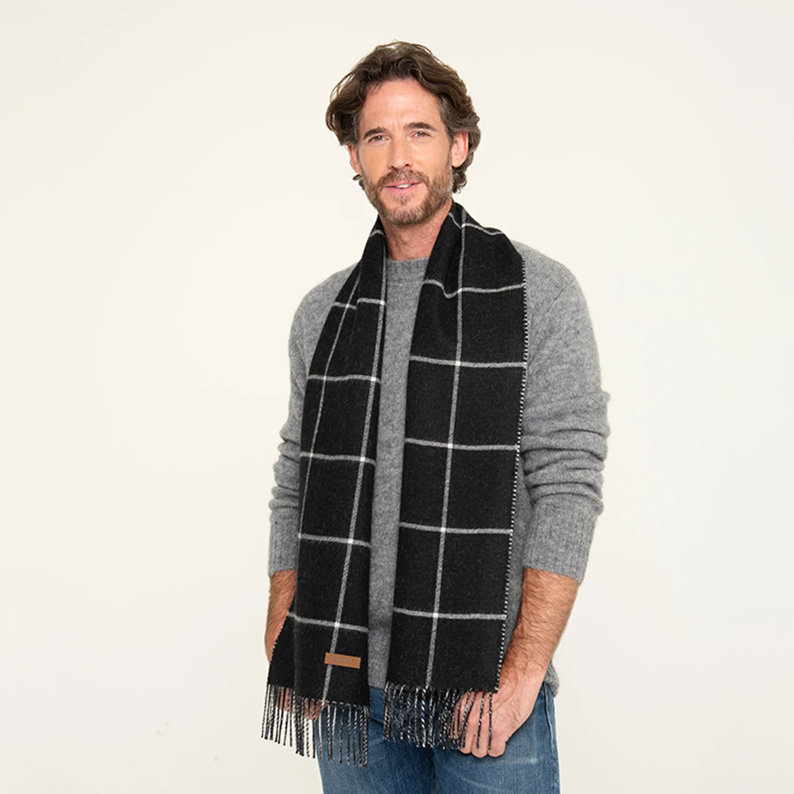 Men's Window Pane Scarf - Image 3