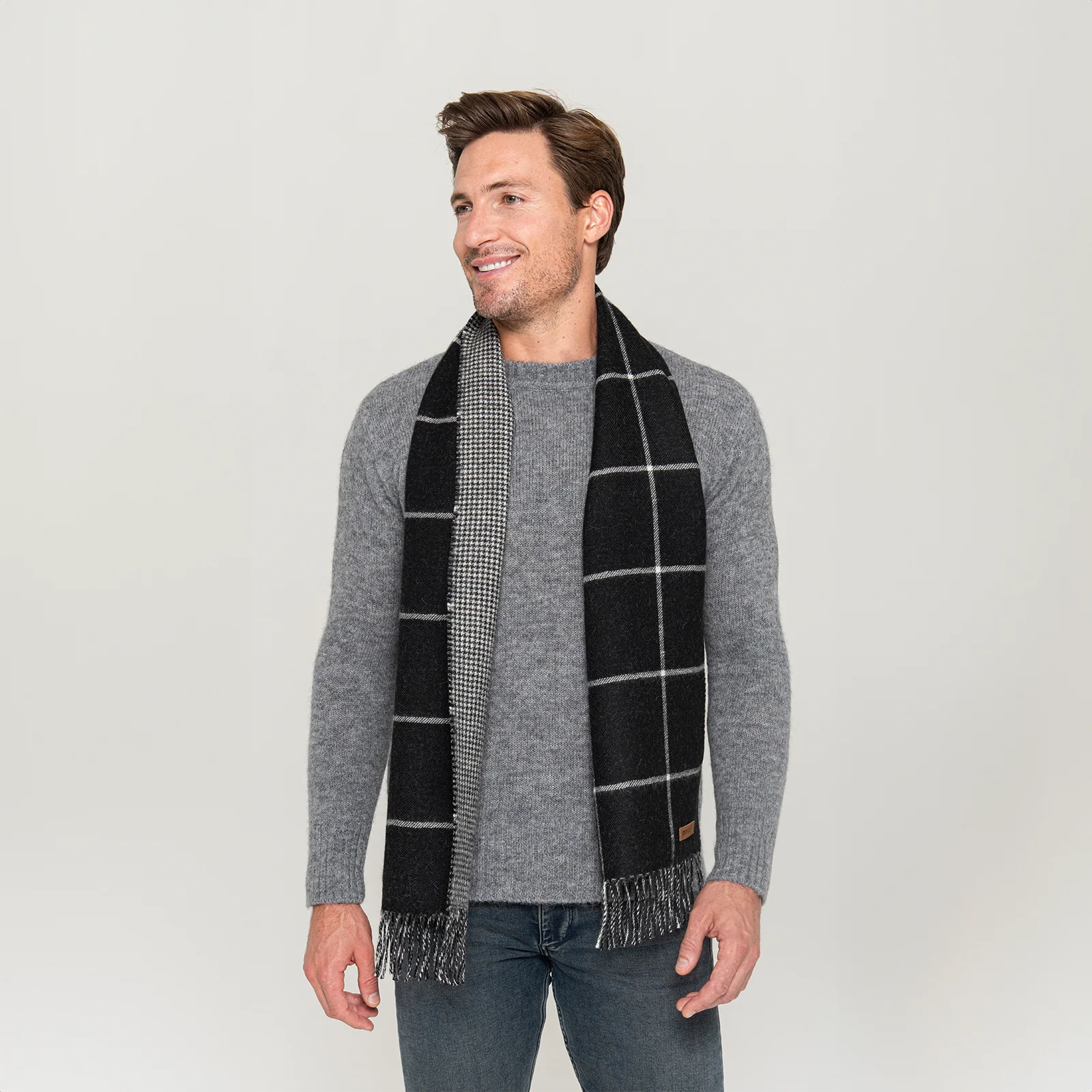 Men's Window Pane Scarf - Image 4