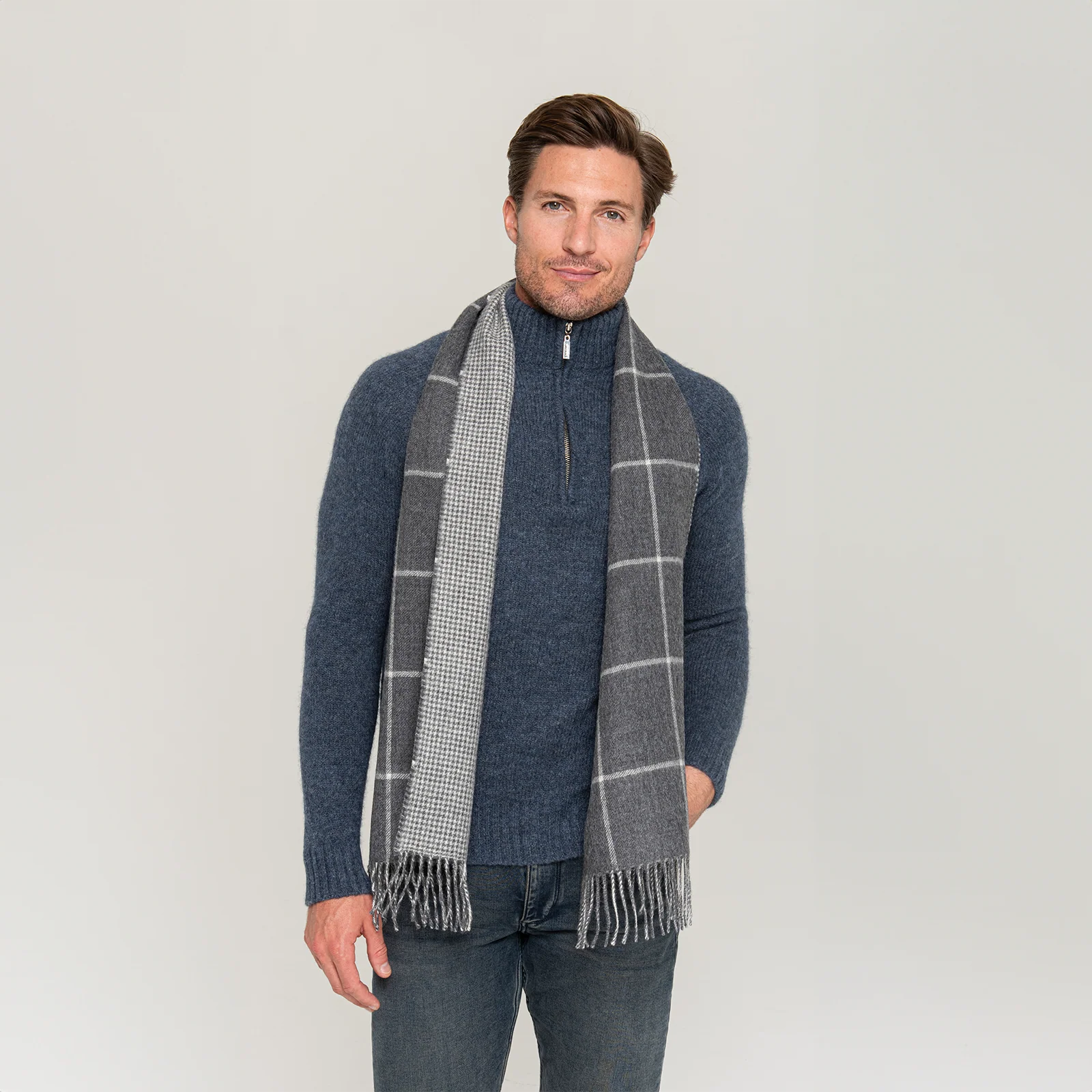 Men's Window Pane Scarf - Image 5
