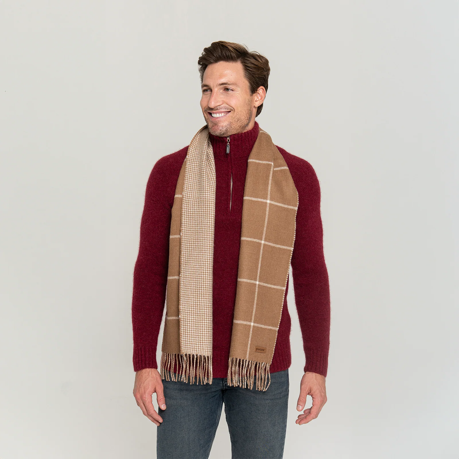 Men's Window Pane Scarf - Image 6