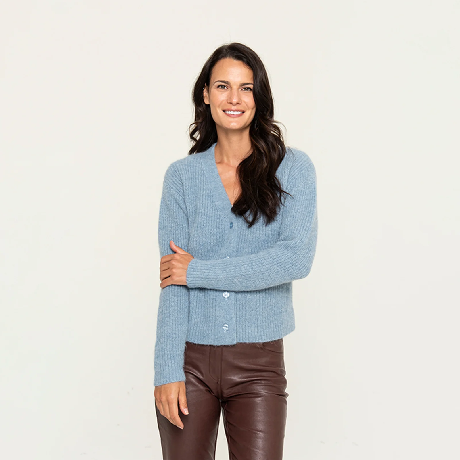 Women's Ribbed Cardigan Sweater - Image 3