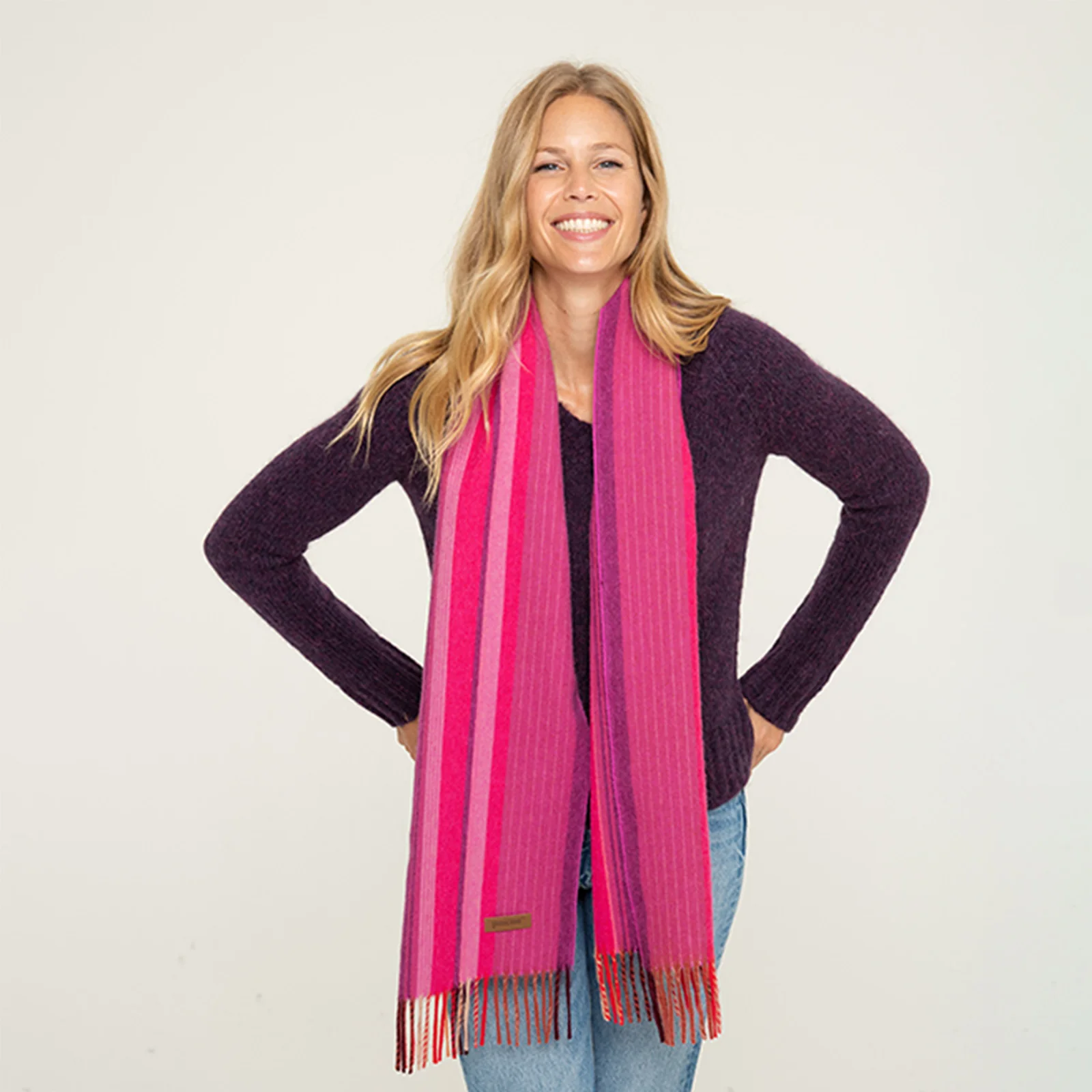 Women's Striped Scarf - Image 11