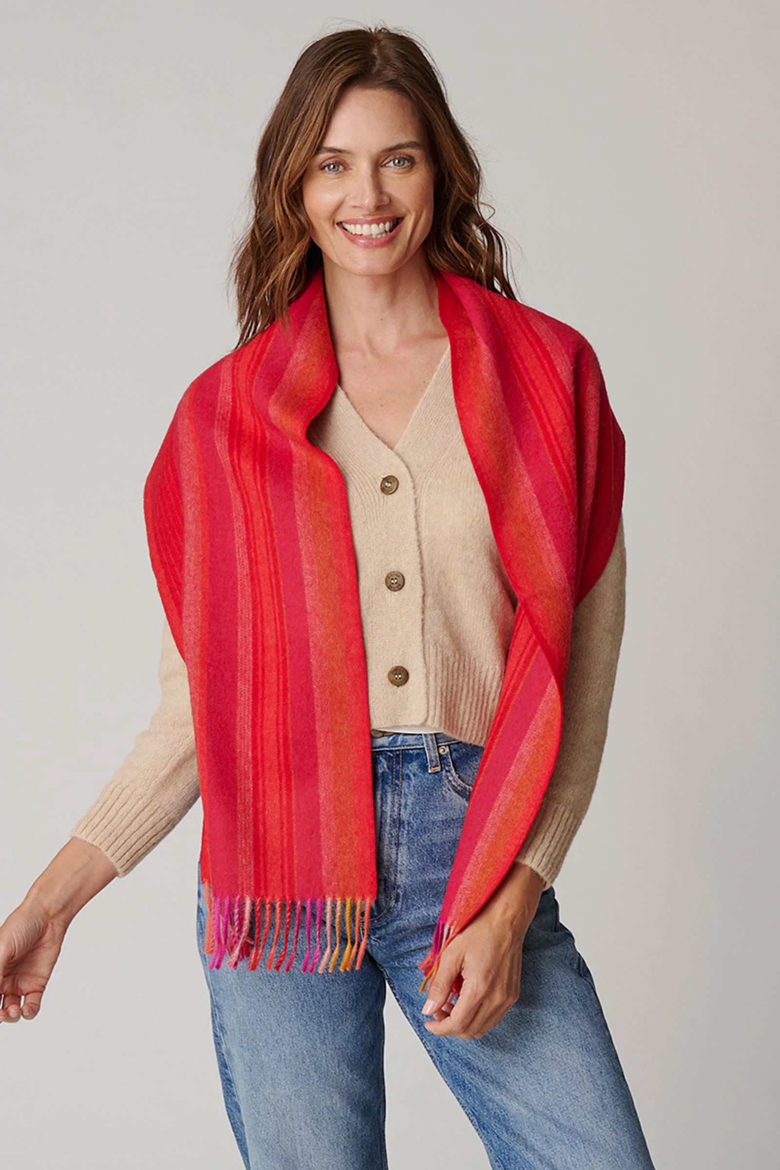 Women's Striped Scarf - Image 3