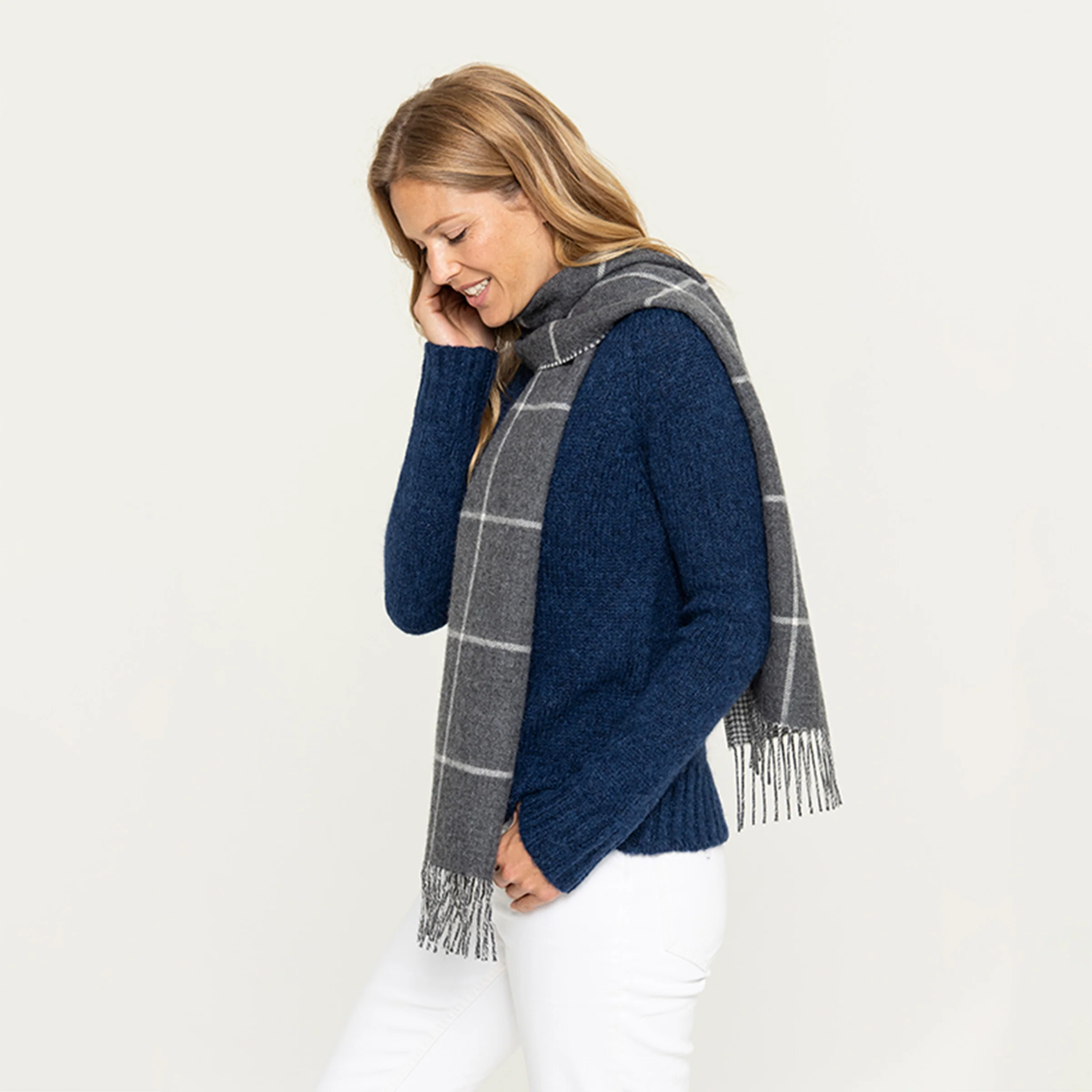 Women's Window Pane Scarf - Image 3